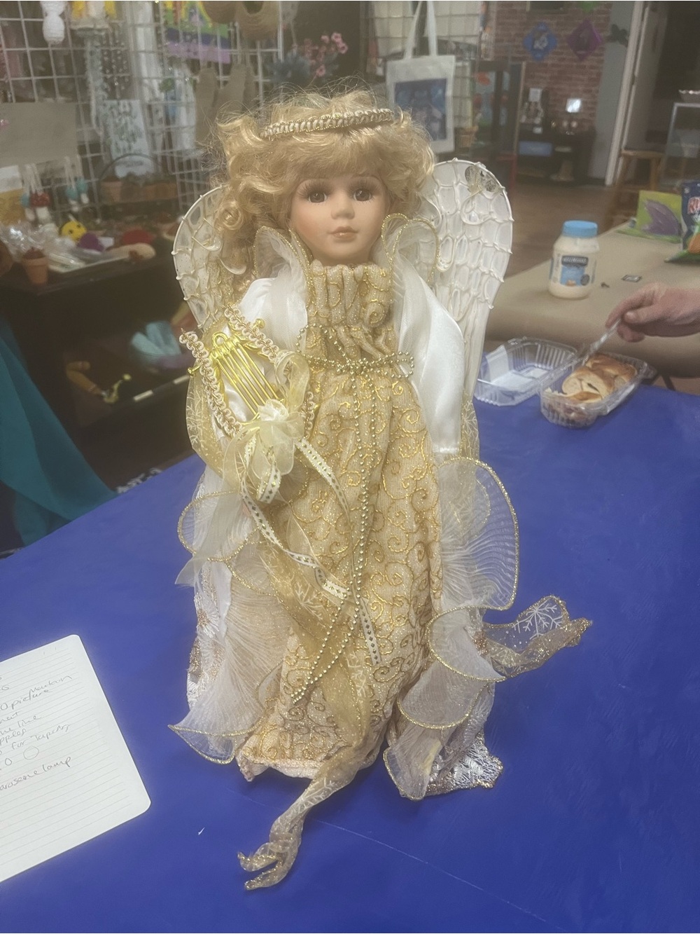 Gold and White Angel Figurine Doll